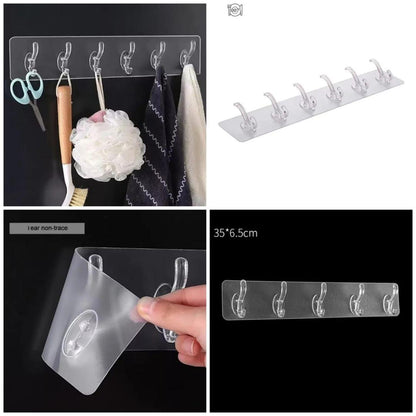 Wall Mount Hooks 6 Row